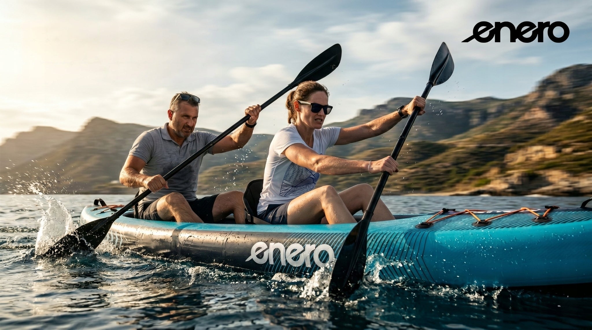 KAYAK pumped inflatable ENERO pneumatic 2-person 426cm Pump Paddle Bag Model 1079011