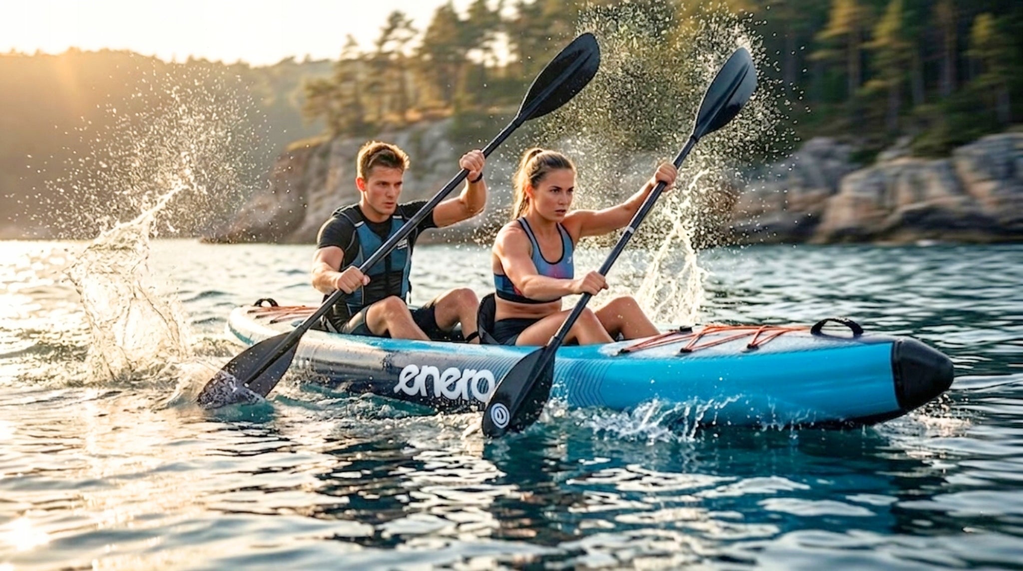 KAYAK pumped inflatable ENERO pneumatic 2-person 426cm Pump Paddle Bag Number of seats 2