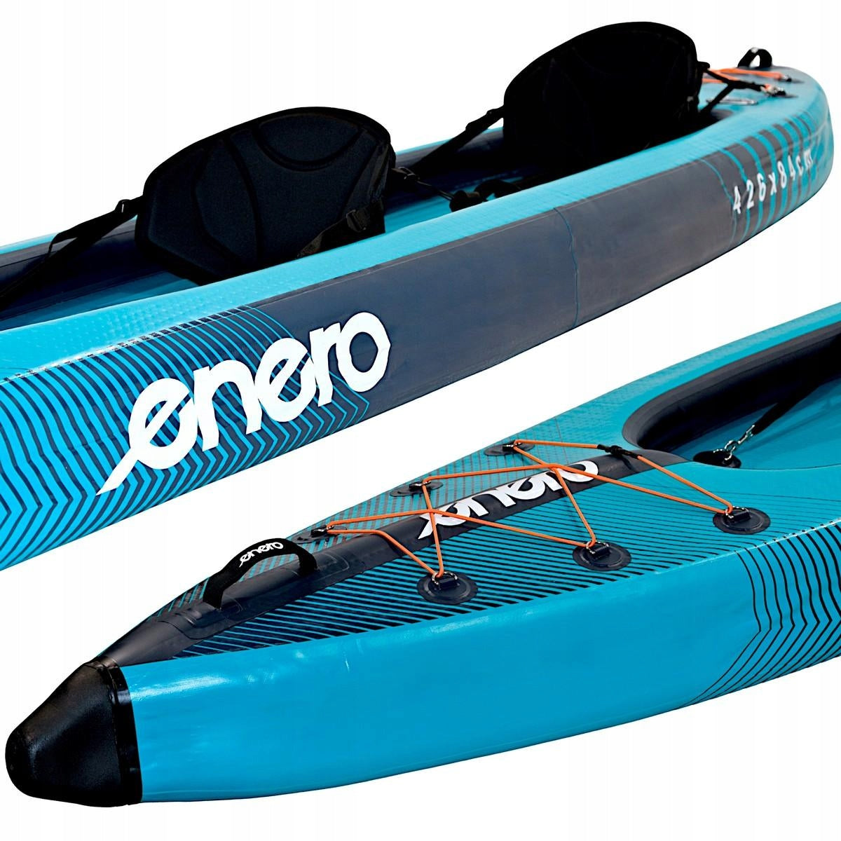 KAYAK pumped inflatable ENERO pneumatic 2-person 426cm Pump Paddle Bag Weight 23.5 kg