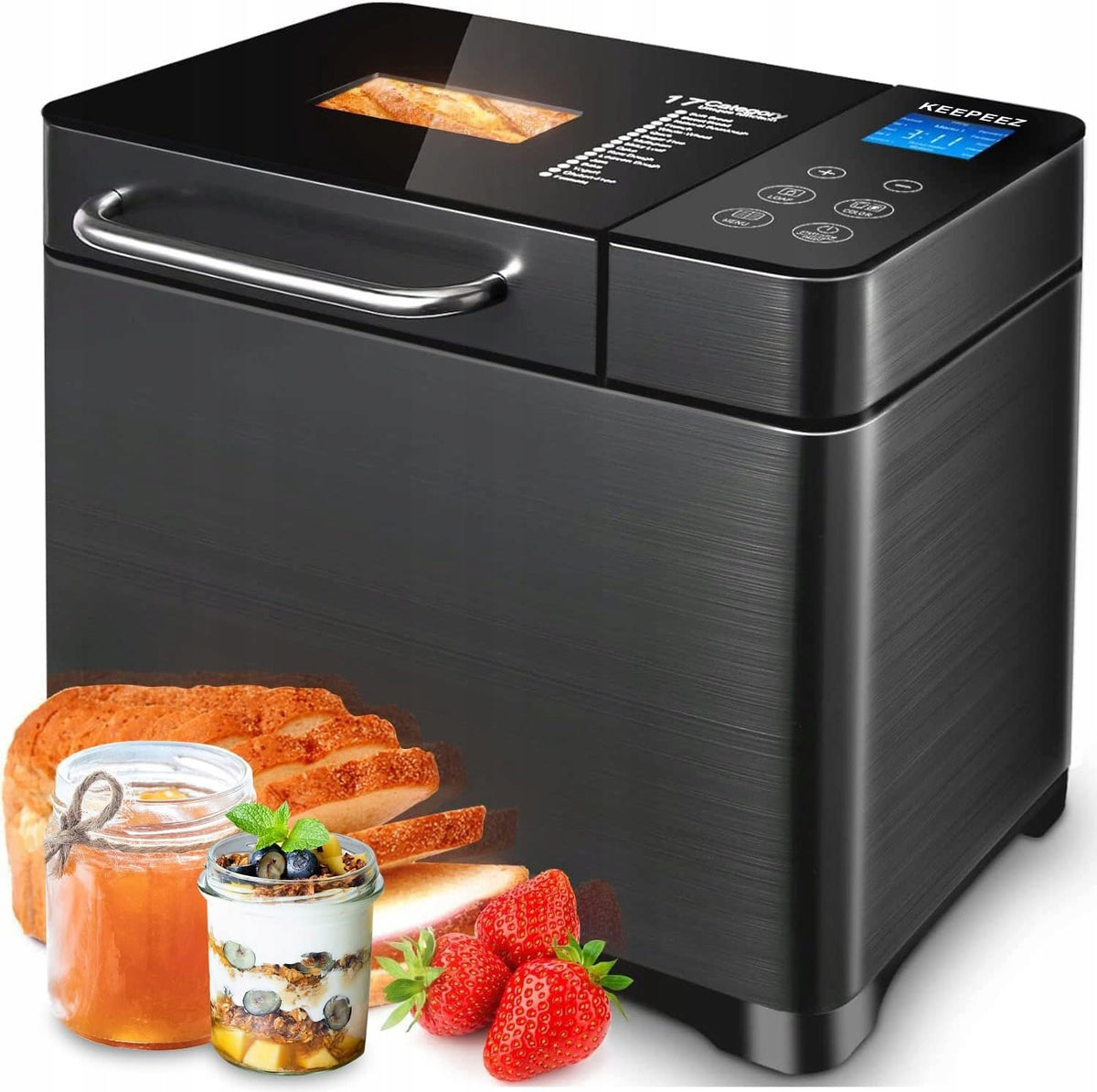 KEEPEEZ Bread Making Machine 17w1 2LB Stainless Steel 3 Sizes