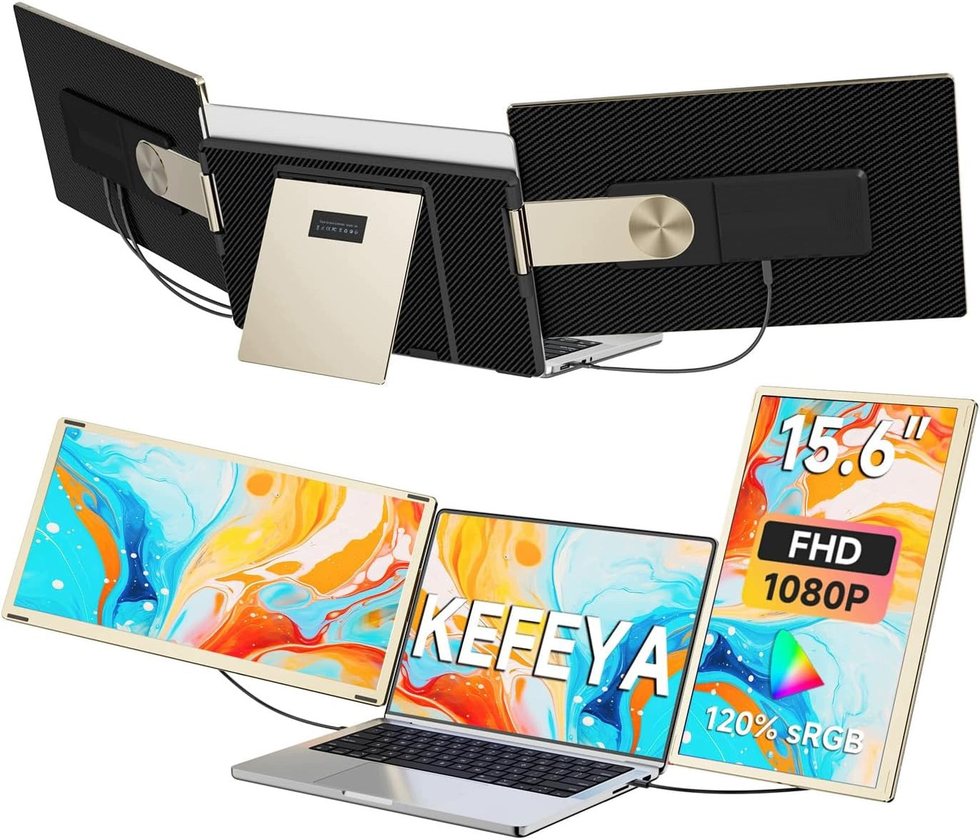 KEFEYA Monitor Przenośny 15,6" FHD IPS USB-C/HDMI do Laptopów 13-17,3"