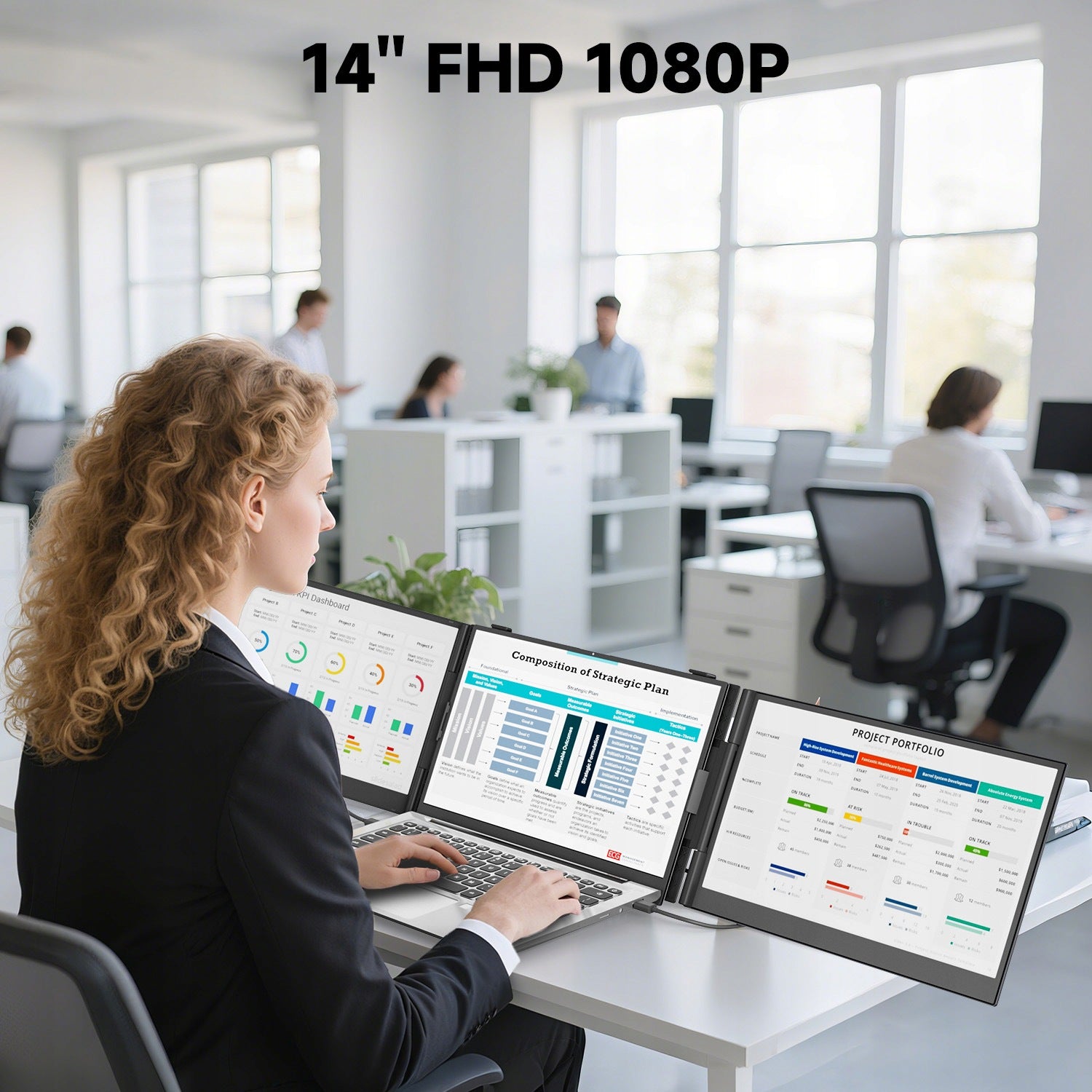 KEFEYA Monitor do Laptopa 14" FHD IPS USB-C HDMI Przenośny Dodatkowy Ekran Brand UPERFECT