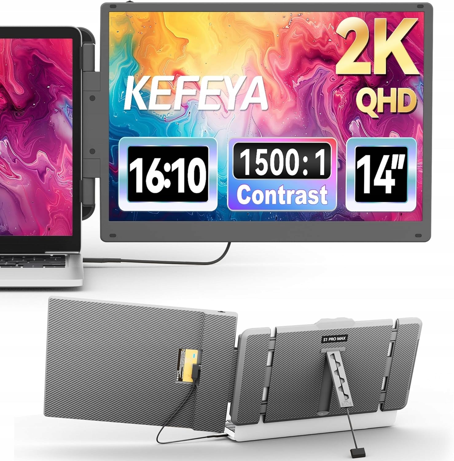 KEFEYA S1 PRO MAX Portable Monitor 2K 14" IPS USB-C/HDMI 2160x1440 LCD