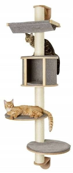 Kerbl Kratzbaum für Katzen Dolomit Tofana, an der Wand montiert, grau, 168cm 