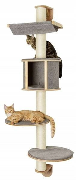 Kerbl Kratzbaum für Katzen Dolomit Tofana, an der Wand montiert, grau, 168cm 