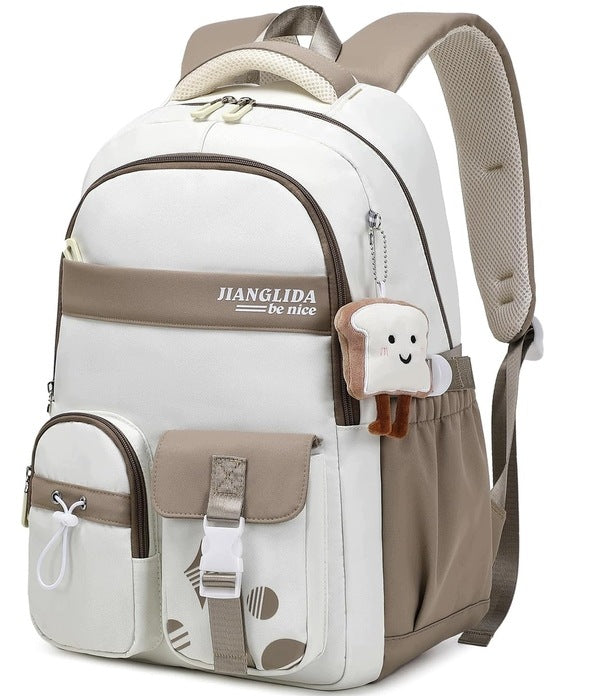 KESUDE School Backpack Girls Daily Waterproof Large Brown