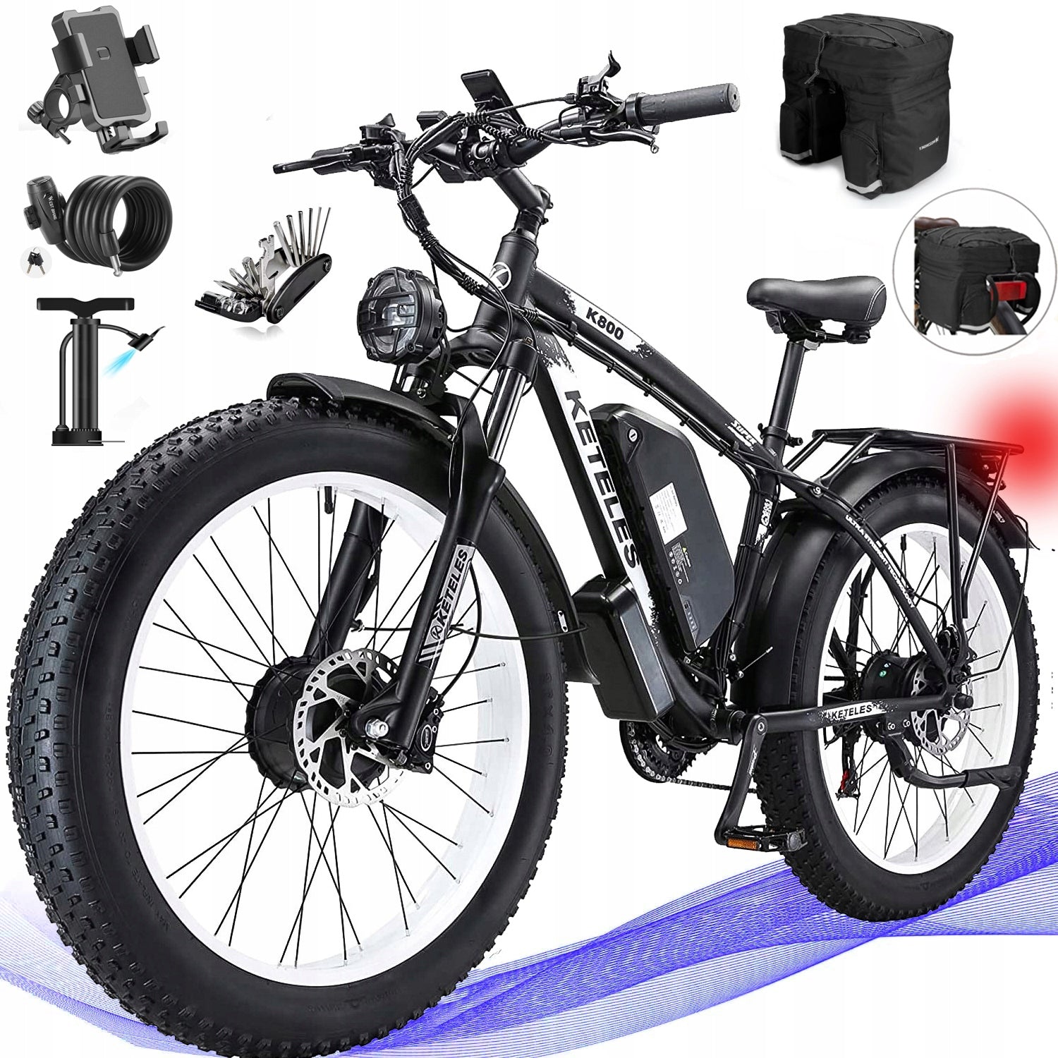 KETELES K800 Off-road Electric Vehicles 2000W 55KM/H 23Ah 100KM 26''*4.0"