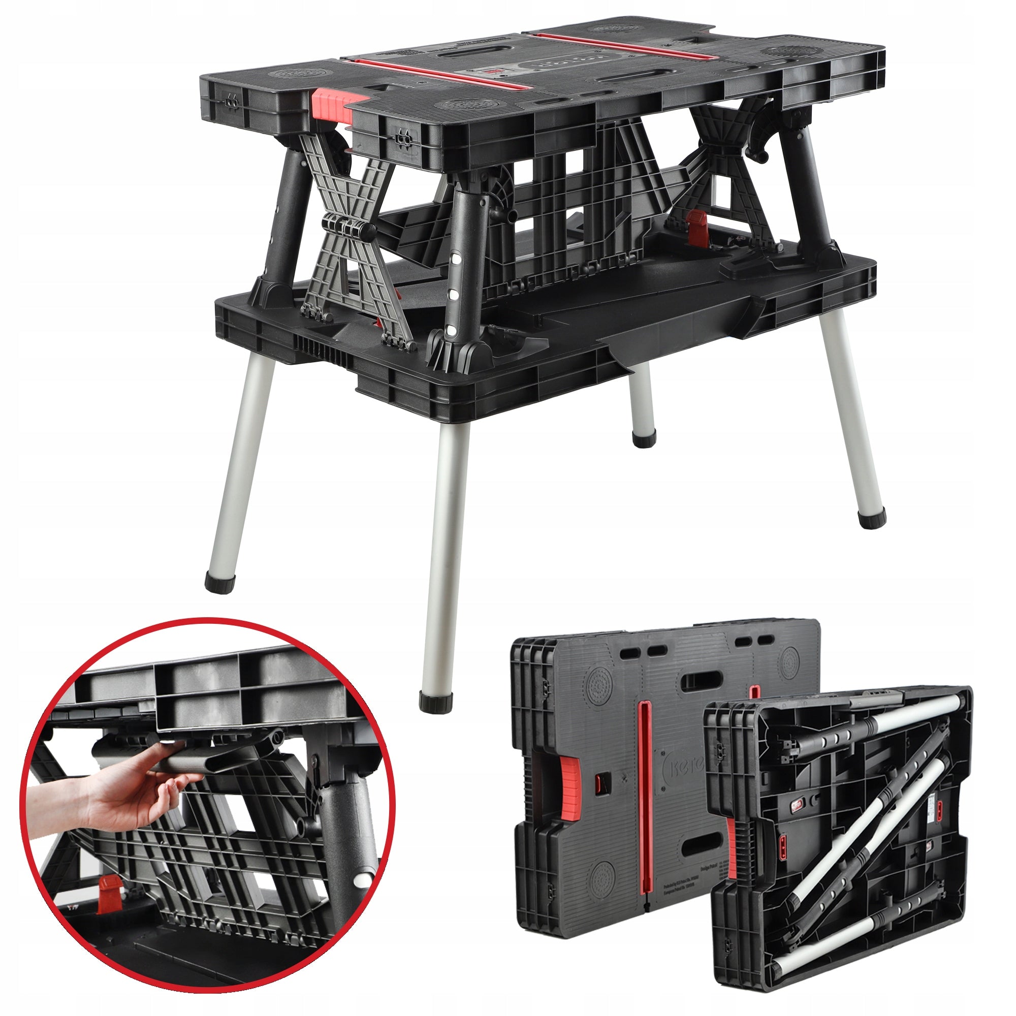 KETER FOLDING TABLE WORK TABLE BLACK workshop robots Customs tariff code 94032080