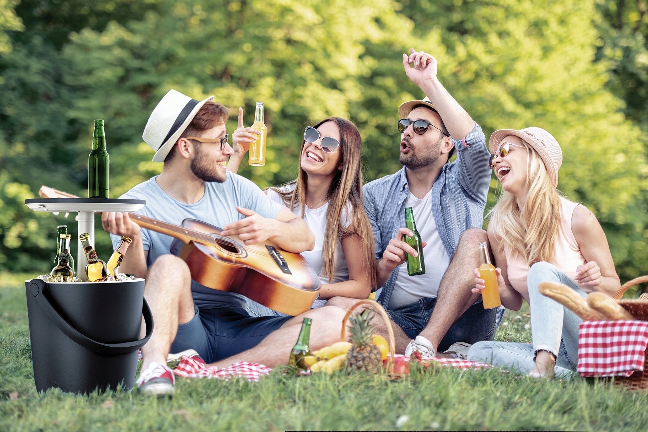 Mobiler Outdoor-Stehtisch, 38x37-60 cm, weiß 
