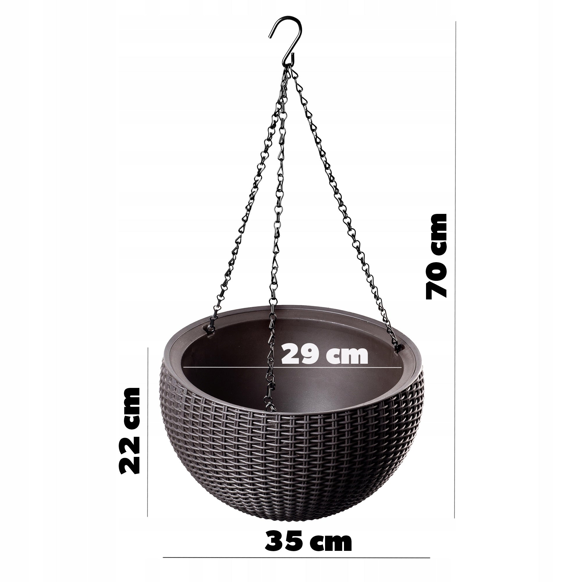 KETER POT HANGING HOOK AND CHAIN PLANTER BROWN Material synthetic material