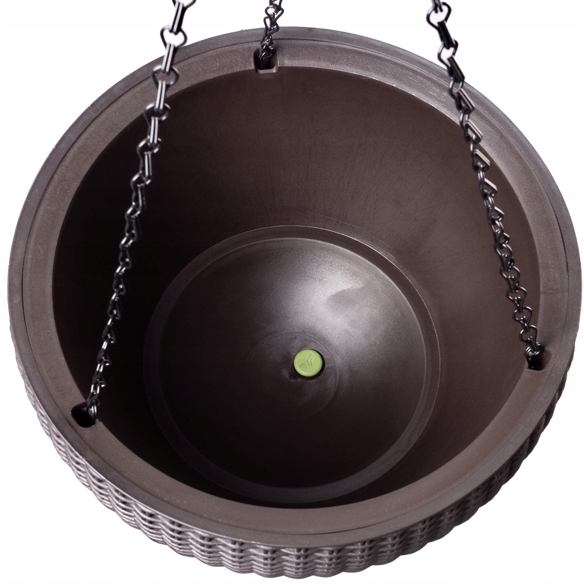 KETER POT HANGING HOOK AND CHAIN PLANTER BROWN Shape round