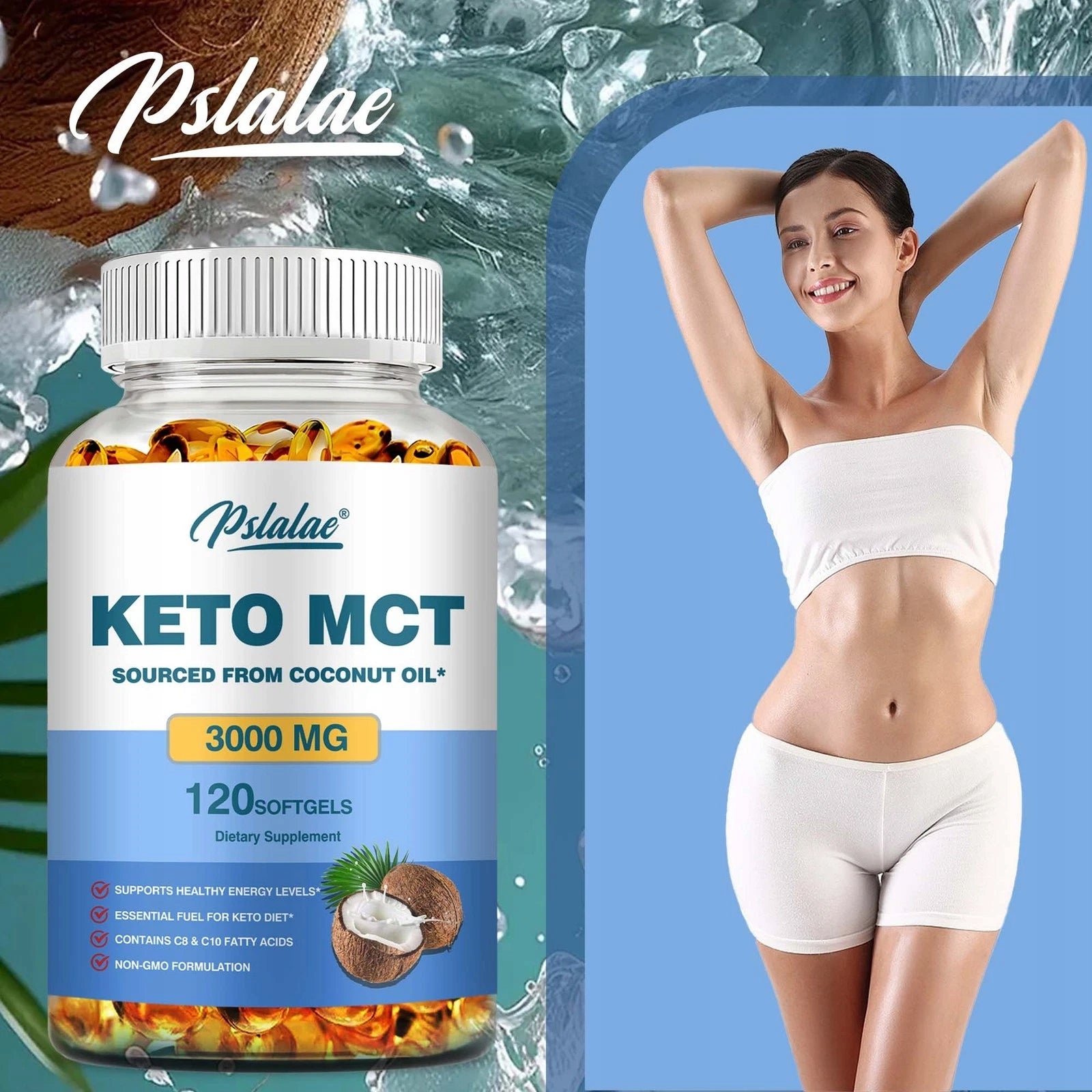 KETO MCT 3000 mg – Coconut oil, C8 C10, fat burner, carb blocker Packaging status original