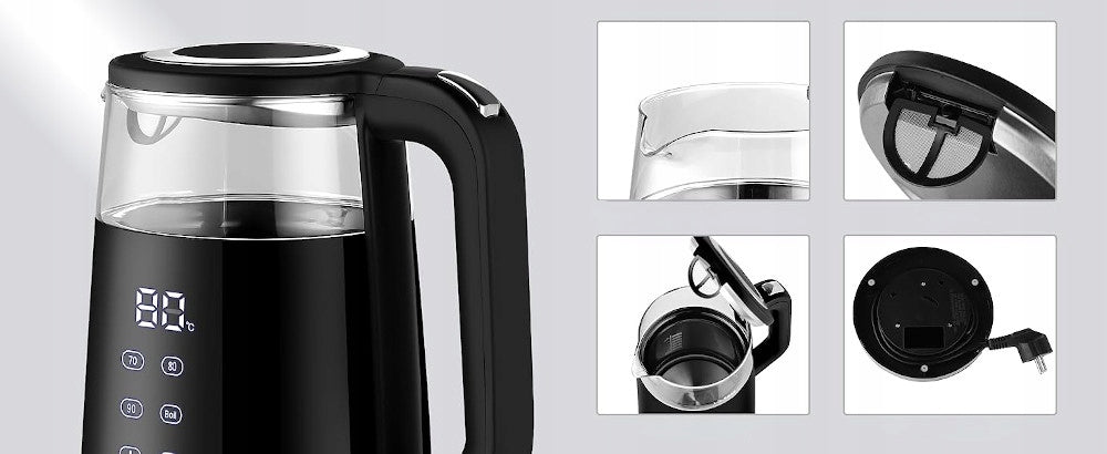 KETTLE Electric Display Glass TOUCH Temperature Control 1,7L Model regulacja temp