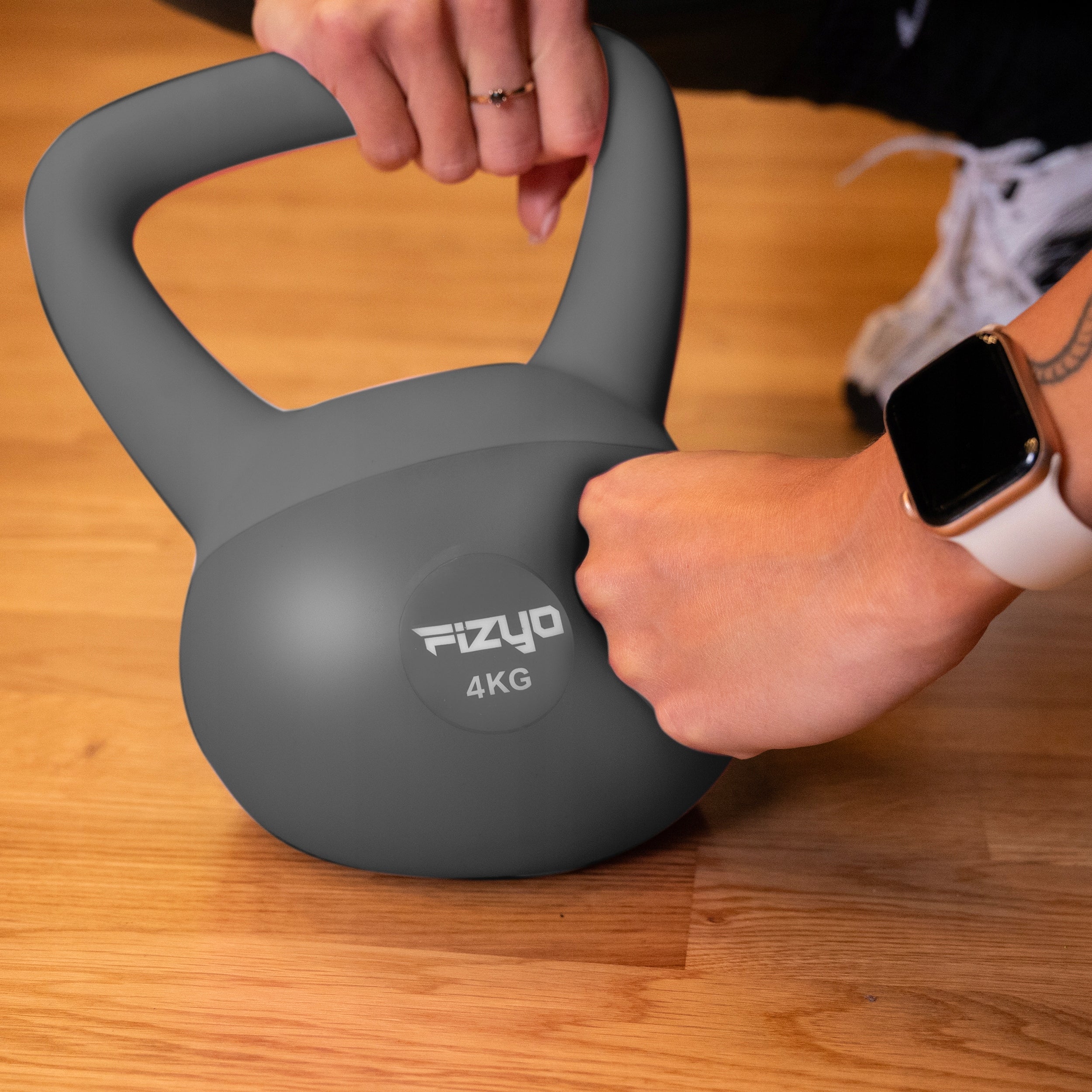 KETTLEBELL 4 kg SOFT KETTLE BALL DUMBBELL WEIGHT FITNESS DUMBBELL FIZYO Color gray