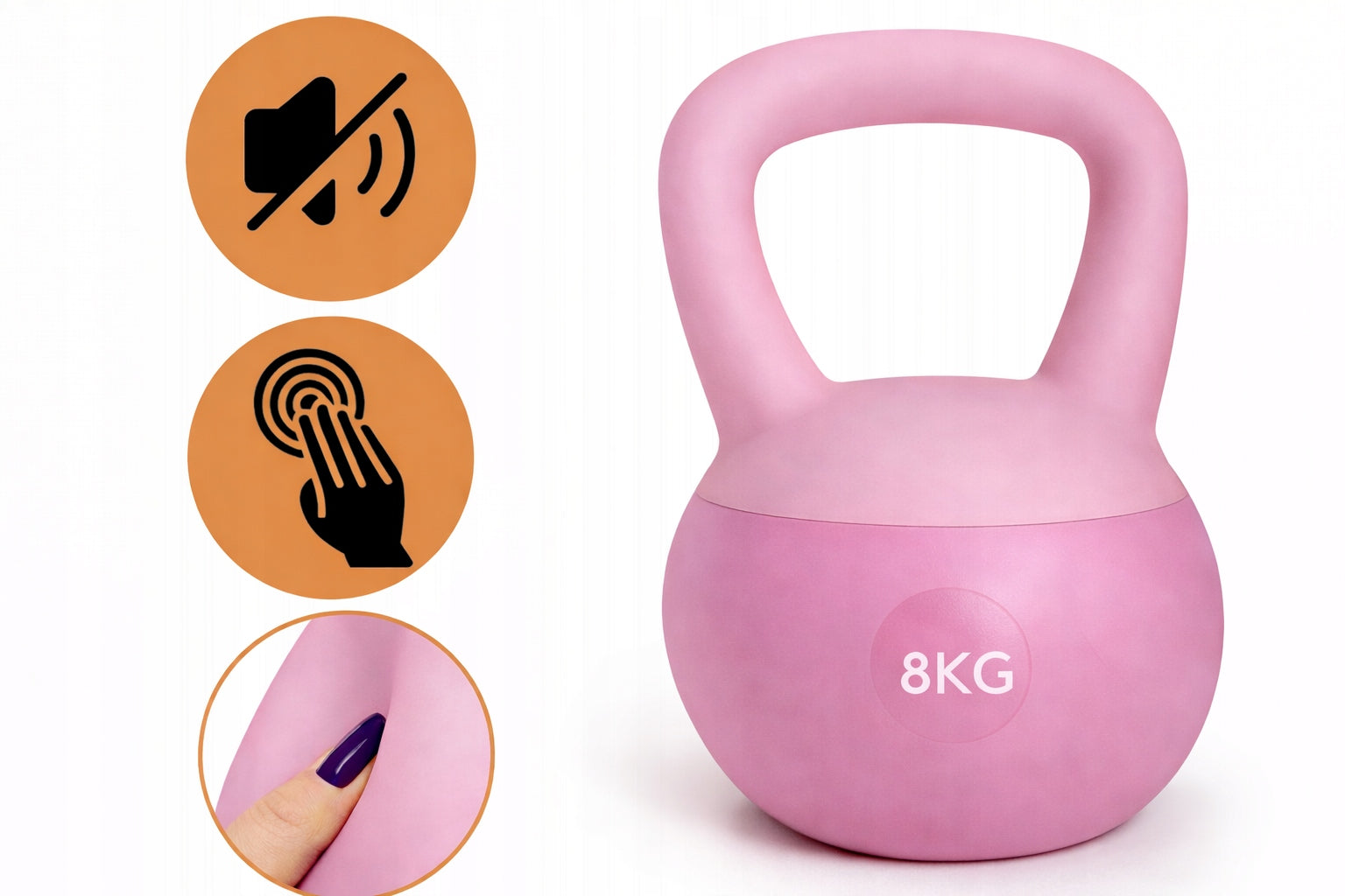 KETTLEBELL 8 kg soft ketle ball+ dumbbell gloves FITNESS training roses Color pink