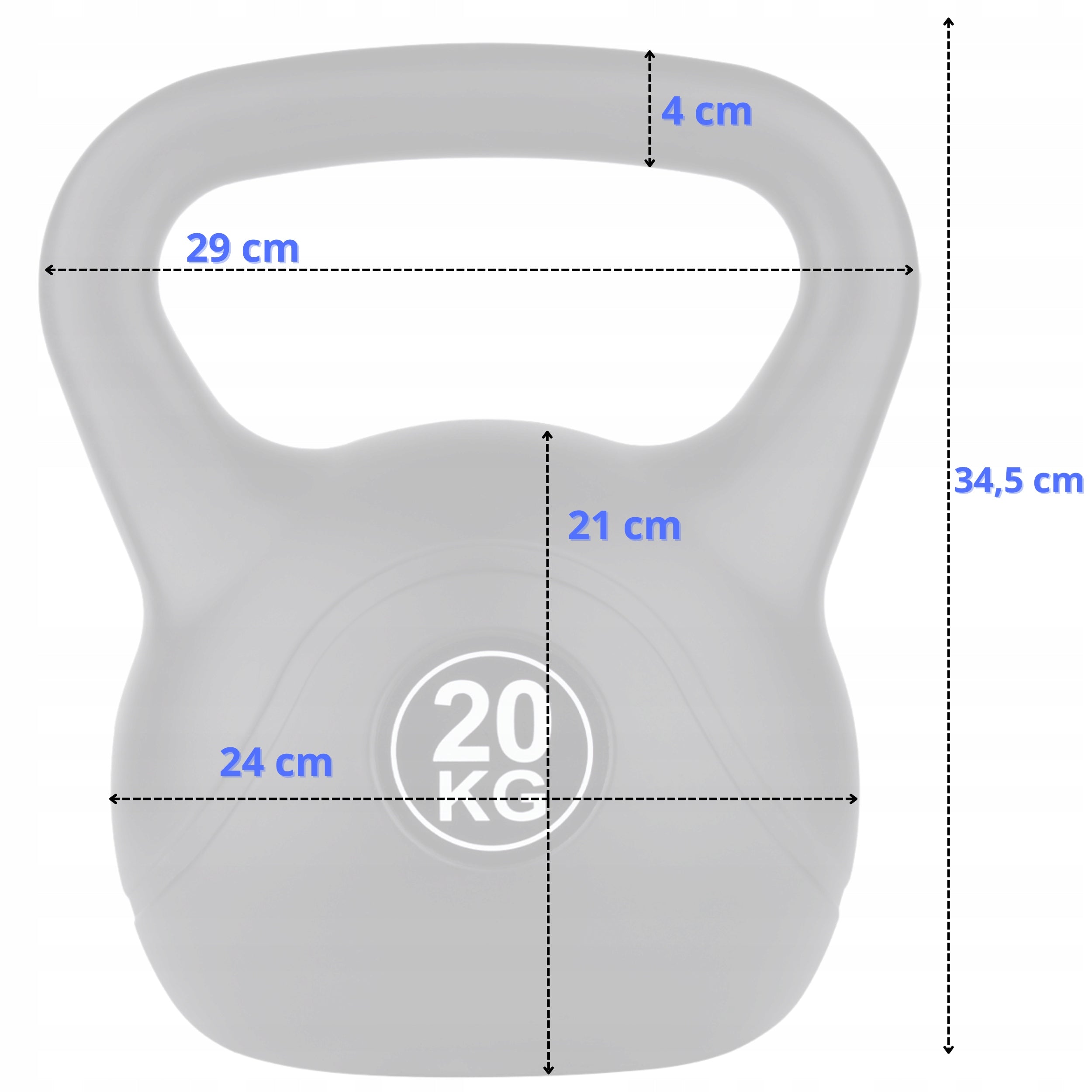 KETTLEBELL KETTLE WEIGHT LOAD FOR EXERCISE FUNFIT GYM&FITNESS 20 kg Color black
