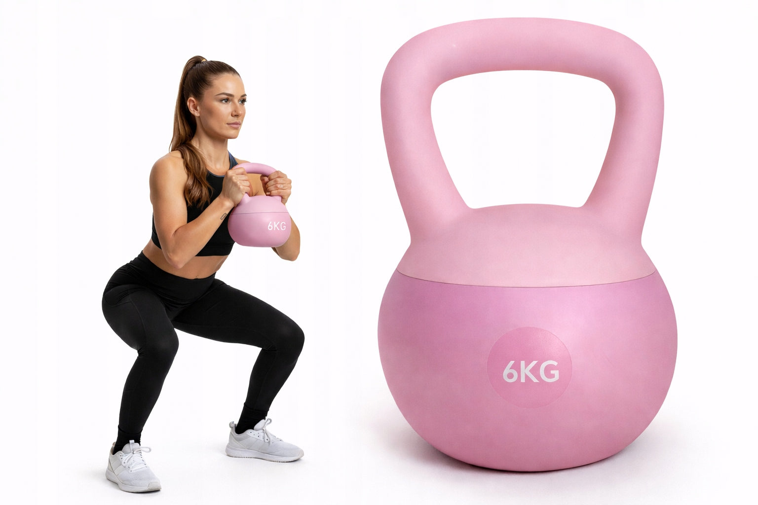 KETTLEBELL Training Ball Fitness Dumbbell Pink 6kg Rubberized Weight Manufacturer code shirui6kg