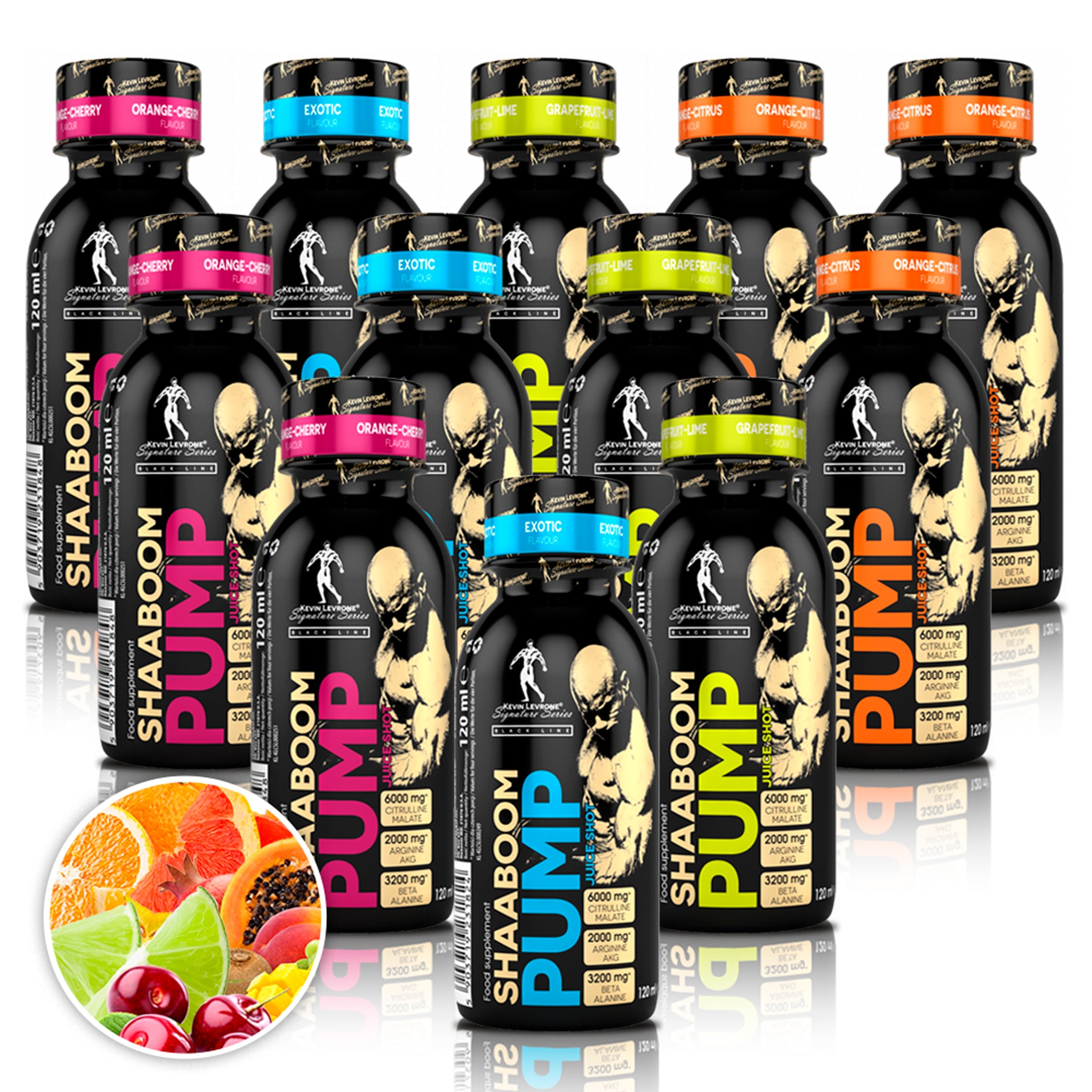 KEVIN LEVRONE SHAABOOM PUMP SHOT 12x120ml MIX SHOT PRE-WORKOUT CAFFEINE