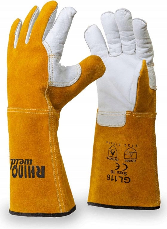 KEVLAR REINFORCED LEATHER WELDING GLOVES 9