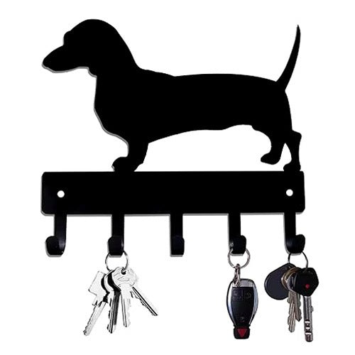 KEY HANGER METAL BLACK MINIMALIST FOR HALLWAY 5 HOOKS