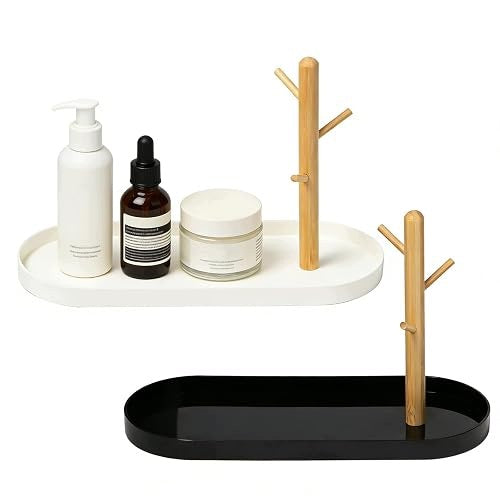 KEY TRAY OVAL WOOD PLASTIC HANGER 2 PCS. for home