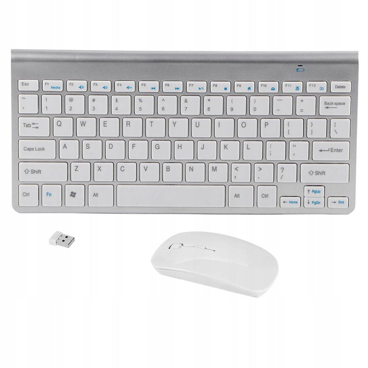 KEYBOARD AND MOUSE WIRELESS MOUSE SET USB MINI SLIM SILVER Manufacturer code DS01576-02
