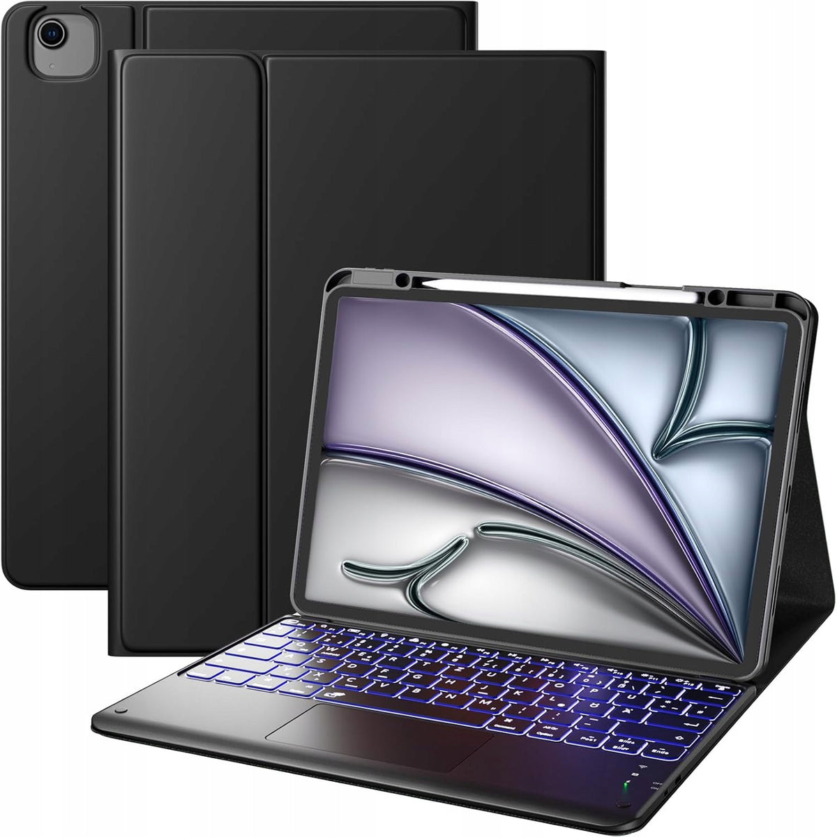 KEYBOARD FOR IPAD AIR 13 MAGNETIC CASE TOUCHPAD QWERTZ RGB GAMING