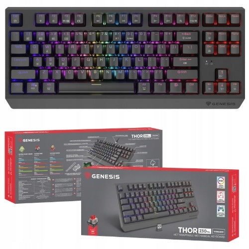 KEYBOARD GENESIS GAMING MECHANICAL THOR 230 TKL WIRELESS RGB