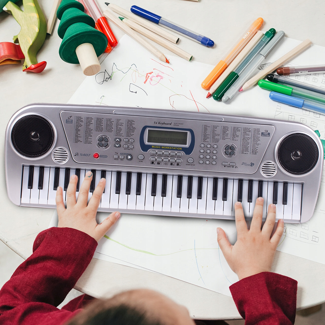 Vaikiškas pianinas su mikrofonu, MalPlay, 54 klavišai