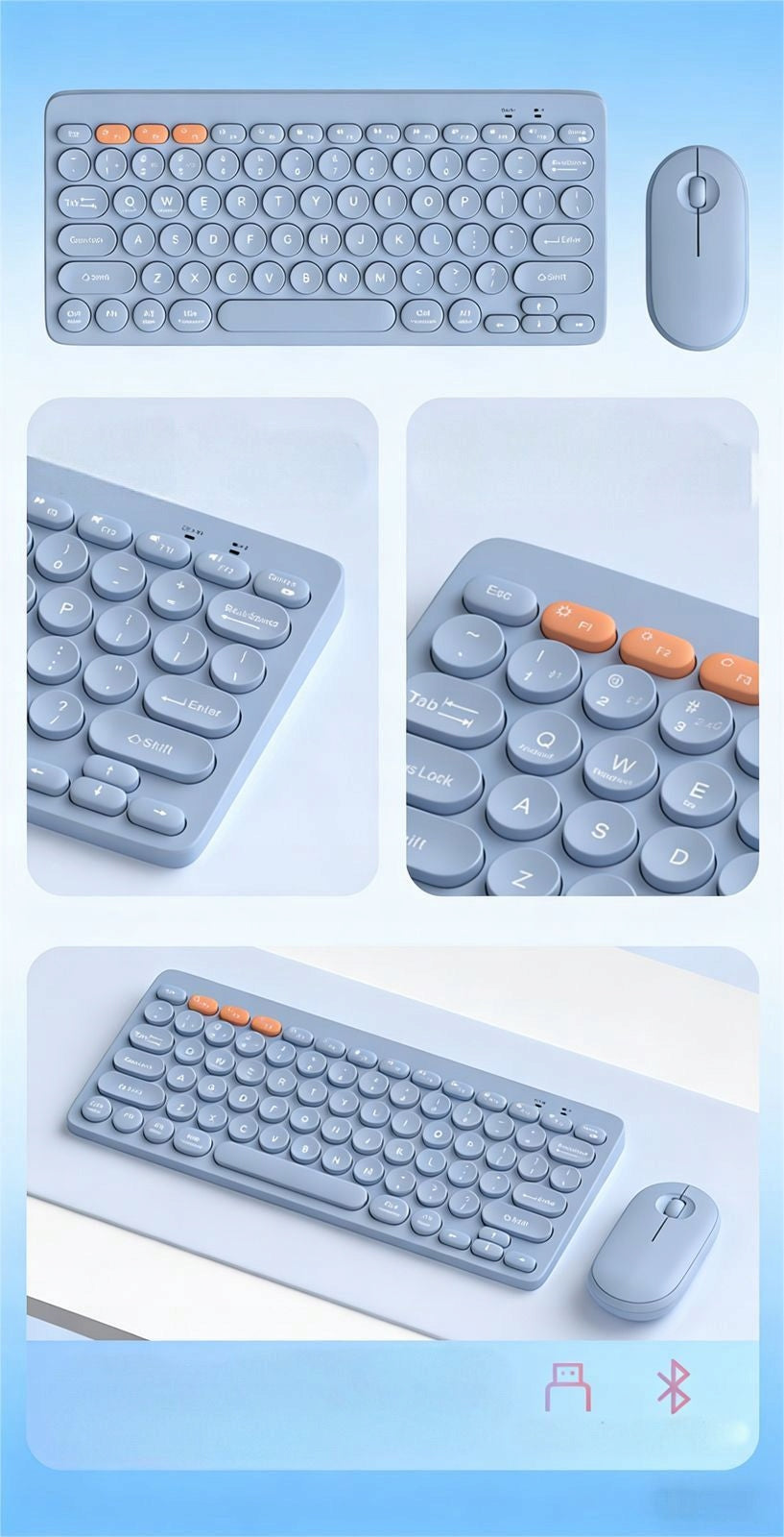 KEYBOARD + WIRELESS MOUSE K902 BLUETOOTH 2.4GHZ IOS ANDROID WINDOWS Manufacturer code K902 BLACK