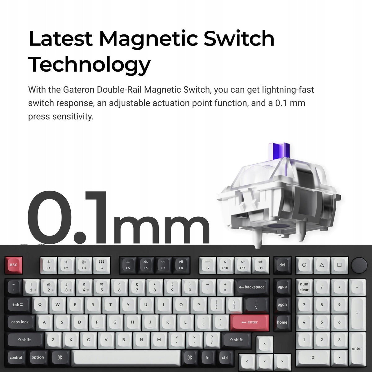 KEYBOARD WRL Q5 HE RGB/SHELL WHITE Q5H-P1 KEYCHRON Keyboard layout US international (qwerty)