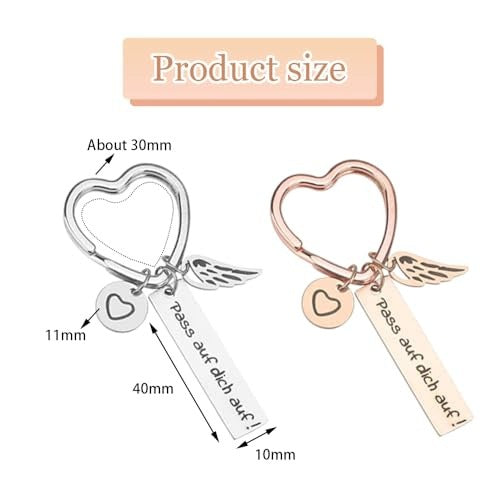 KEYCHAIN HEART GUARDIAN ANGEL FOR COUPLE ENGRAVING GIFT 2 PCS FOR HOME Manufacturer code SWC5908151741290