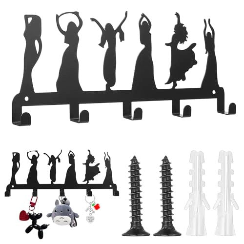 KEYCHAIN METAL BLACK 5 HOOKS HALLWAY GIFT STEEL Brand no brand