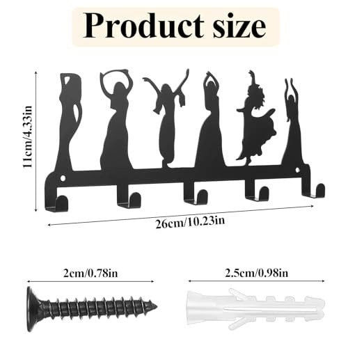 KEYCHAIN METAL BLACK 5 HOOKS HALLWAY GIFT STEEL Manufacturer code SWC5908151942413