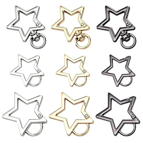 KEYCHAIN STAR CARABINER METAL FOR GIRL GIFT SET OF 9