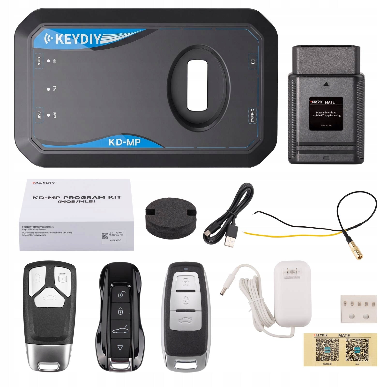 KEYDIY KD-MP 5-in-1 Promotional Kit with Remote Controls Manufacturer code KD-MP + KD-MATE + MLB08 + MLB19 + MLB26