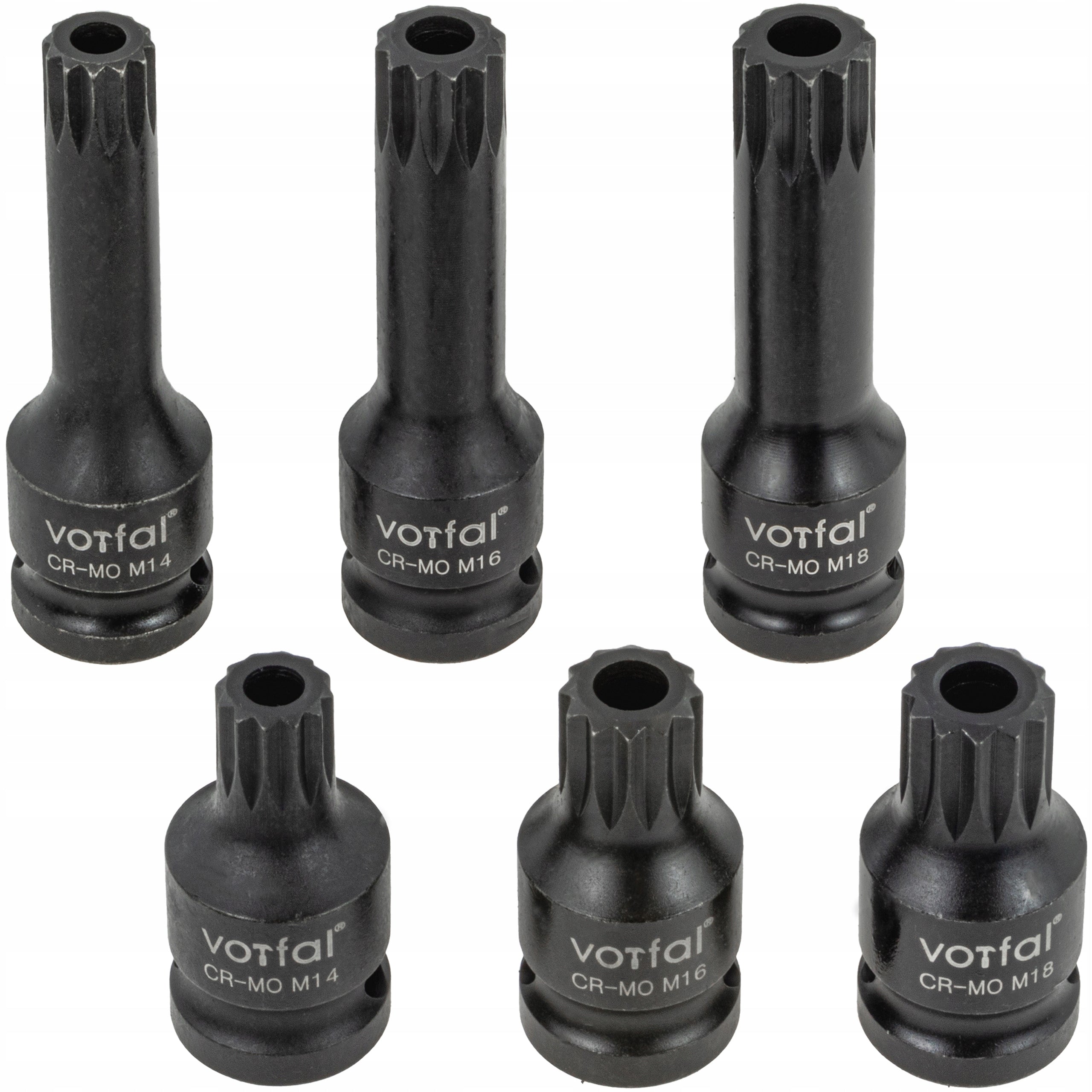 KEYS BIT SPLINE IMPACT 1/2 M14 M16 M18 HUB VAG VW AUDI SKODA SEAT XZN Brand Vorfal