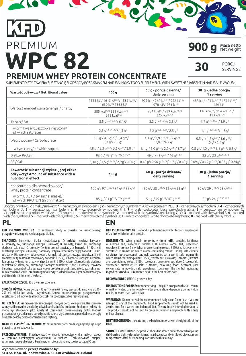 KFD PREMIUM WPC - 900 G - WHEY PROTEIN Expiration date at least 1 year from the date of purchase