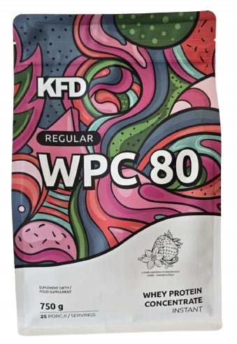 KFD PROTEIN WPC 80 VANILLA-STRAWBERRY FLAVOUR PROTEIN SUPPLEMENT 750g Expiration date at least six months from the date of purchase