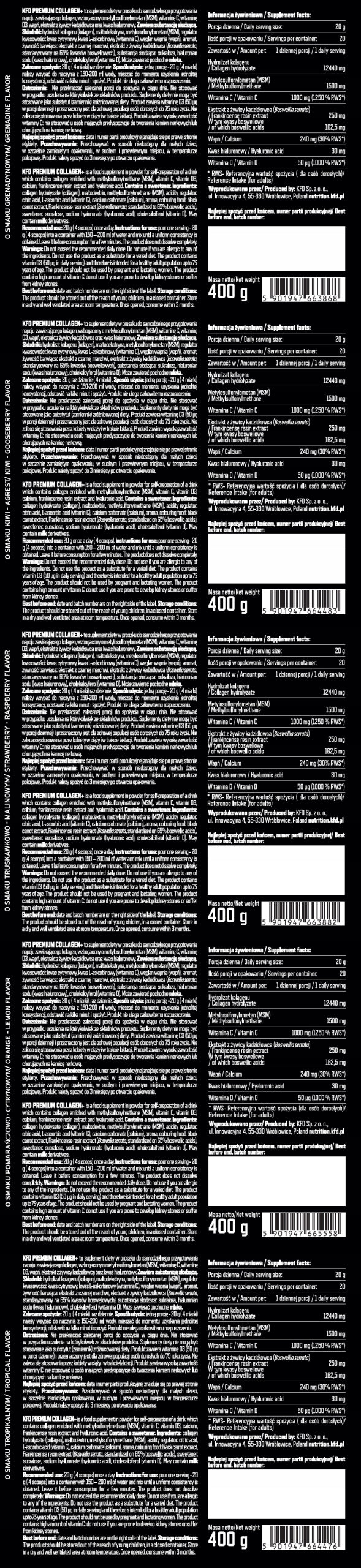 KFD Premium Collagen+ kiwi collagen - gooseberry 400 g Brand KFD