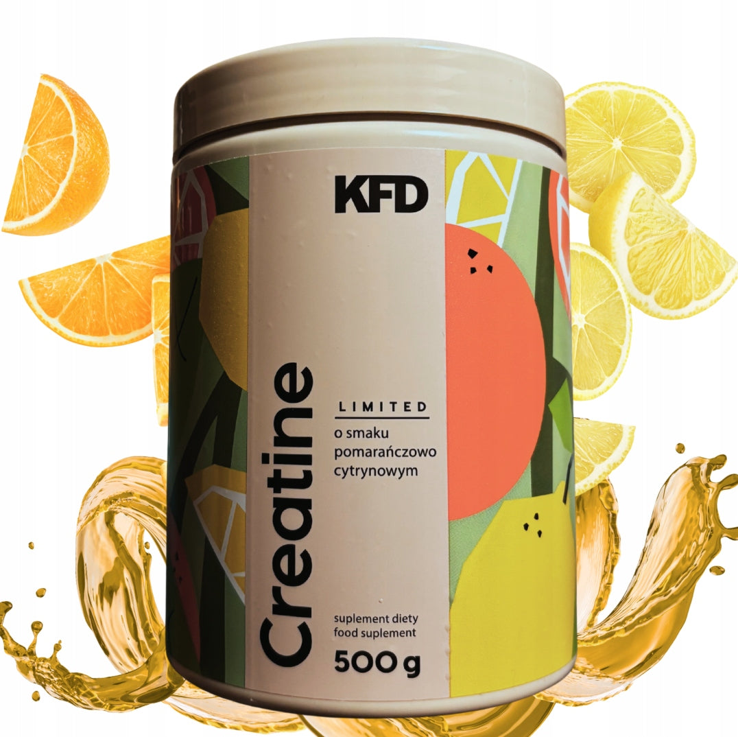 KFD Premium Creatine 500g orange lemon creatine monohydrate 100 servings Expiration date at least six months from the date of purchase