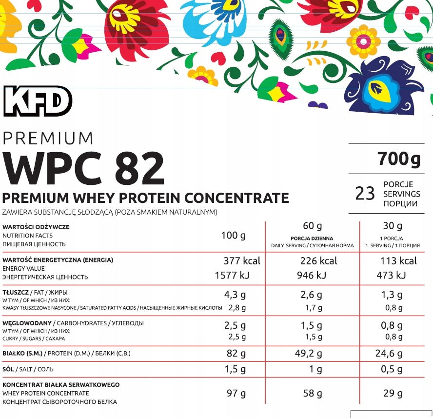 KFD Premium WPC 82 Protein 700 g Protein Conditioner Chocolate - Raspberry Packaging status original