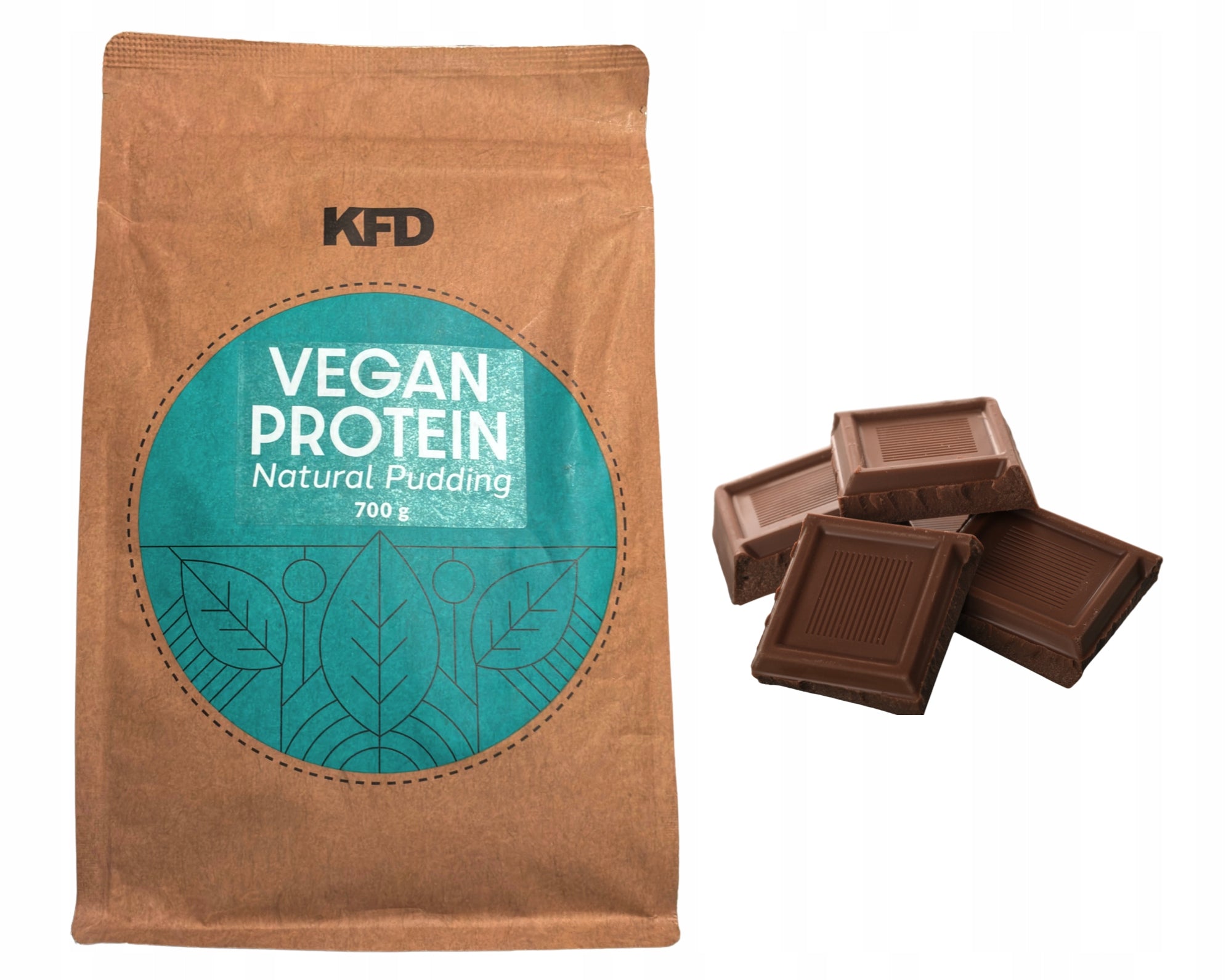 KFD Vegan Protein 700 g lactose-free chocolate vegetable protein 22 servings Packaging status original