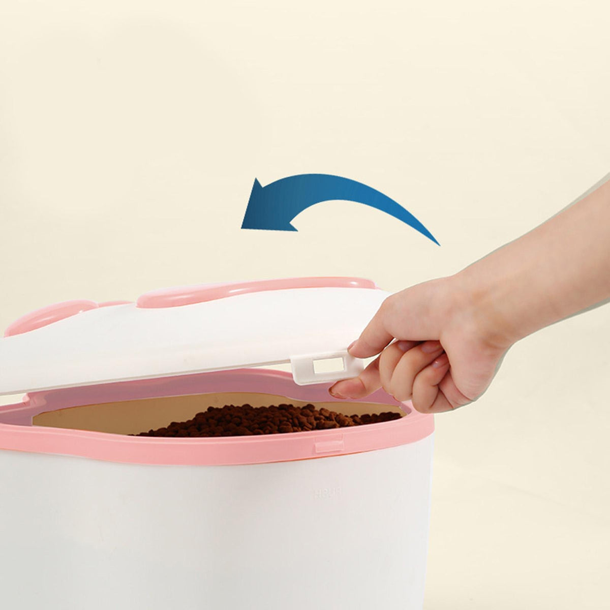 KG lb Large Capacity Cat Food Storage Container Cereal Rice Flour Gray Packaging status original