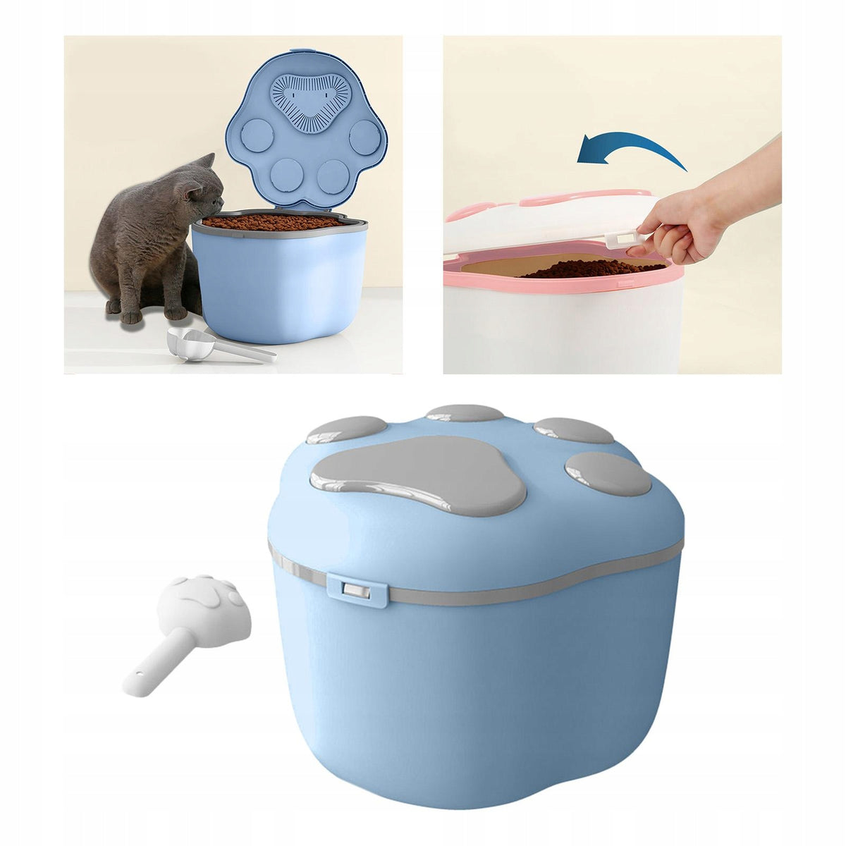 KG lb Large Pet Dog Cat Food Storage Container Cereal Rice Flour Blue Manufacturer code 14164039905