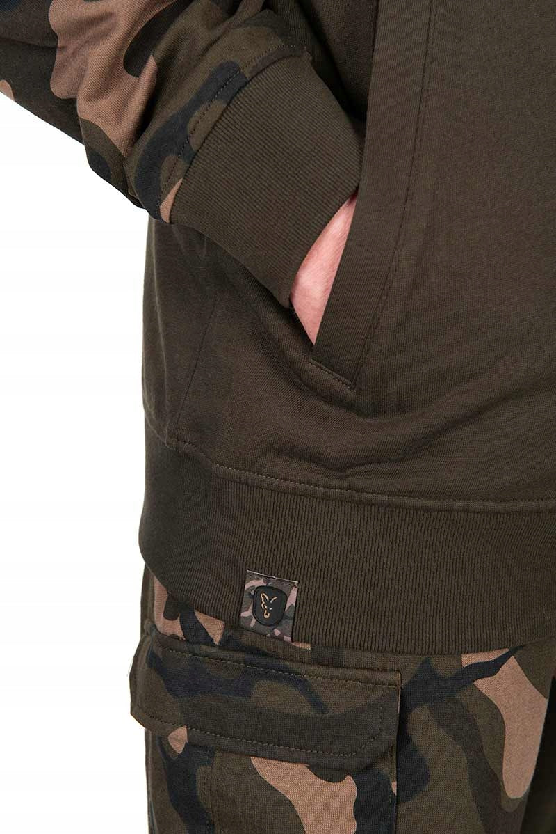 KHAKI/CAMO SPLIT ZIP HOODY SWEATSHIRT size XXXL FOX Brand Fox