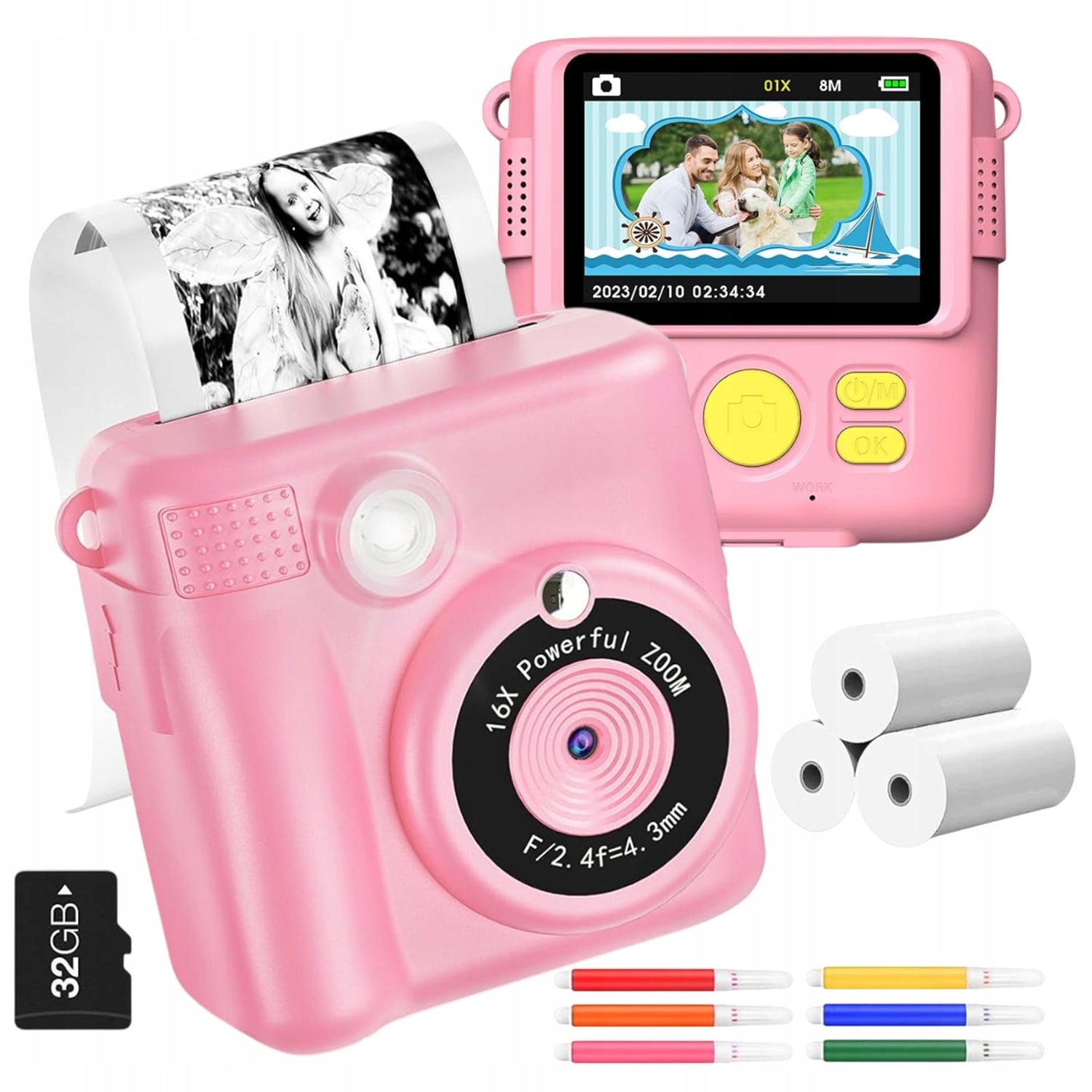KIDS CAMERA DIGITAL INSTANT 1080P 32GB GIFT