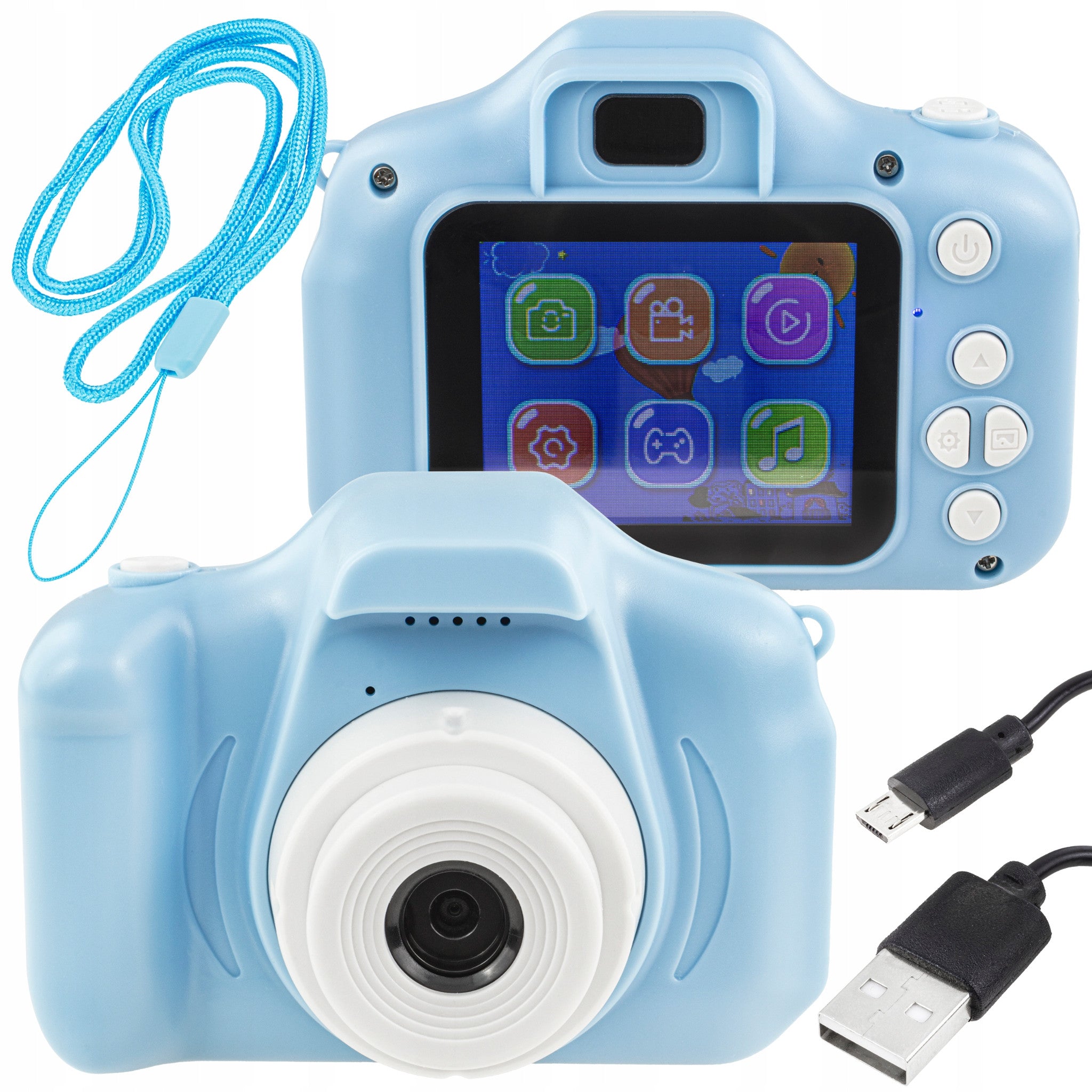 KIDS DIGITAL CAMERA FULL HD 1080p CAMERA GAMES BLUE FOR GIFT
