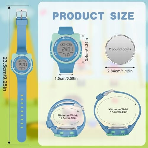 KIDS DIGITAL WATCH SILICONE WATERPROOF ALARM CLOCK STOPWATCH FOR BIRTHDAY Kind digital