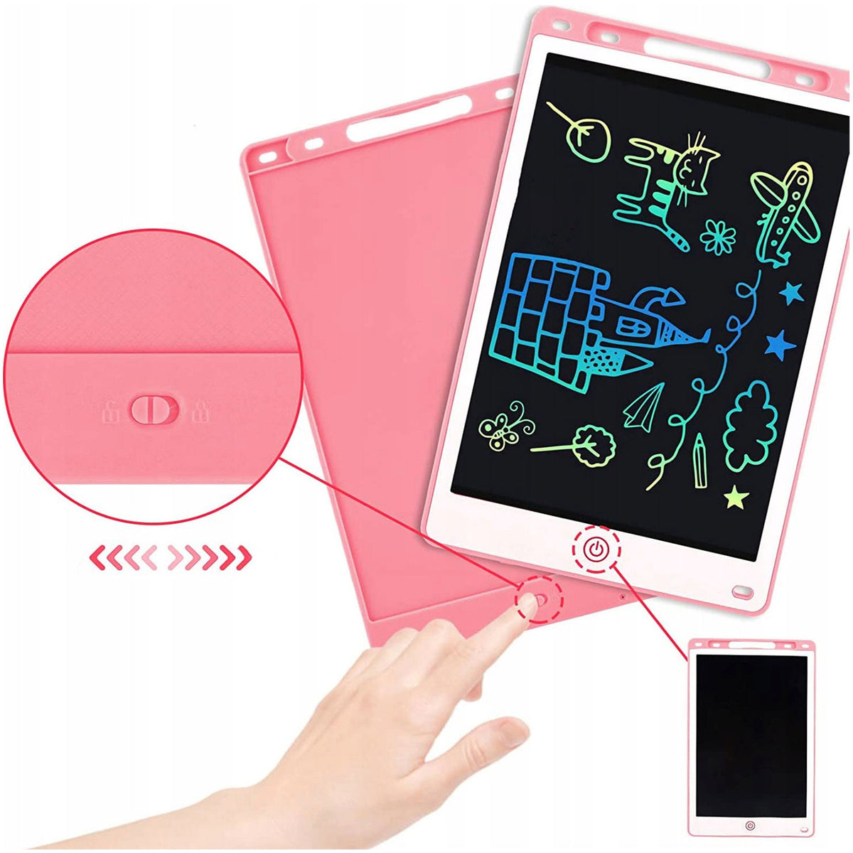 KIDS EDUCATIONAL DRAWING GRAPHIC TABLET 8,5 INCH PINK